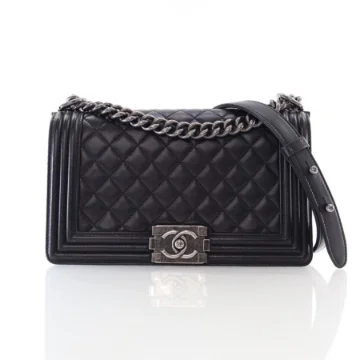 Chanel Medium Black Lambskin Boy Bag