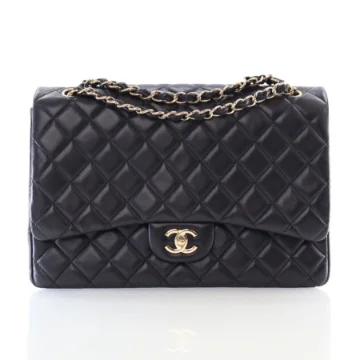 Chanel Maxi Black Lambskin Classic Single Flap Bag