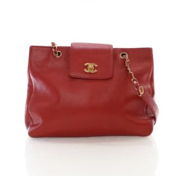 Chanel Vintage Red Caviar Supermodel Tote
