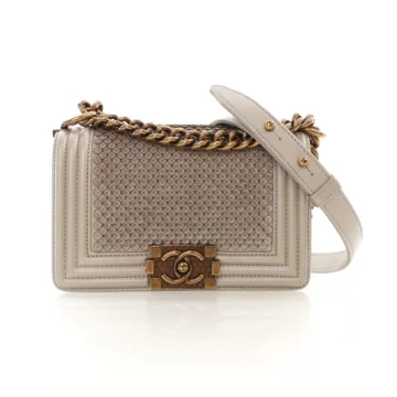 Chanel Small Grey Scaled Boy Bag