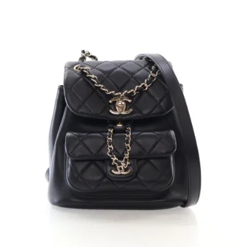 Chanel Small Black Lambskin Duma Backpack