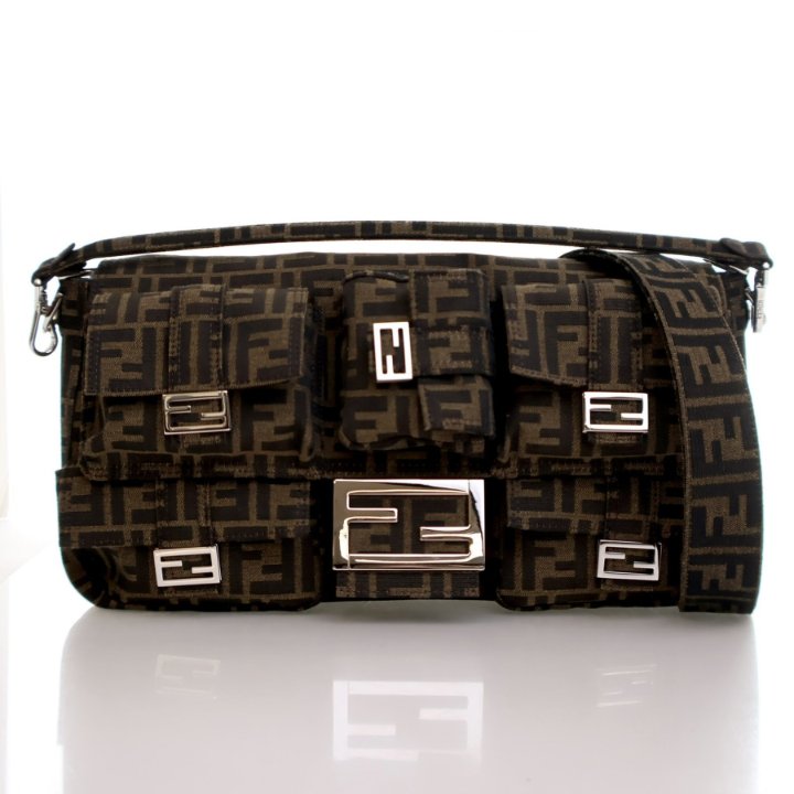 FENDI.。.:*☆ Fendi Maxi Zucca Multipocket Baguette - Luxe Du Jour