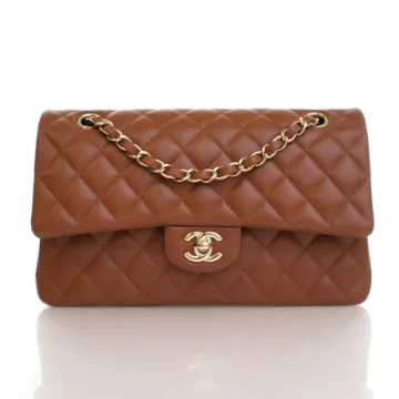 Chanel Medium Brown Lambskin Classic Double Flap Bag