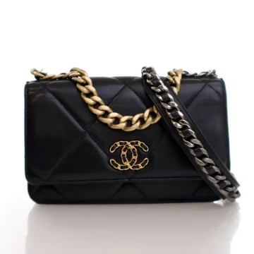 Chanel Black Lambskin 19 Wallet on Chain (WOC)