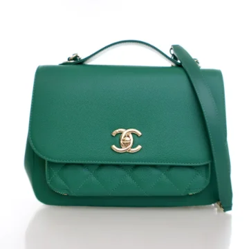 Chanel Medium Green Caviar Business Affinity Flap Bag