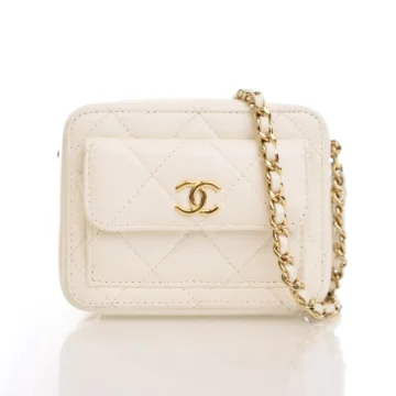 Chanel Mini Cream Lambskin Vanity Bag