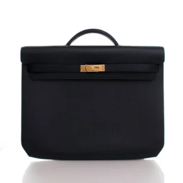 Hermes Black Epsom Kelly Depeches 36