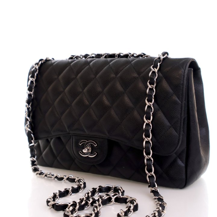 【ヴィンテージ】Rank:SS☆Chanel Black Classic Flap Jumbo Chanel Black Vintage Maxi Classic Flap Bag ○ Labellov