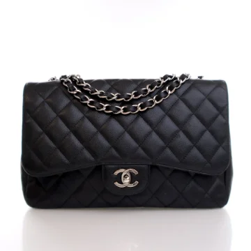 Chanel Jumbo Black Caviar Classic Single Flap Bag