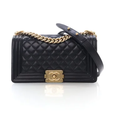 Chanel Medium Black Lambskin Boy Bag