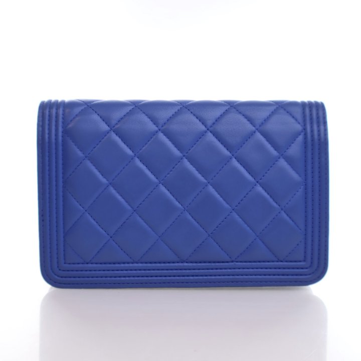 CHANEL 青 レザー ポーチ クラシック ジップ ポーチ - グレインド シャイニー カーフ