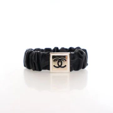 Chanel Lambskin CC Logo Scrunchie