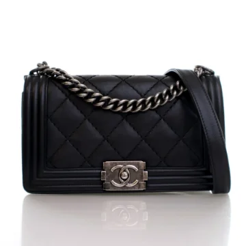 Chanel Medium Black Calfskin Ultra Stitch Boy Bag