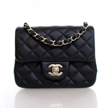 Chanel Mini Black Lambskin Classic Square Flap Bag