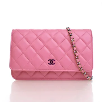 Chanel Pink Lambskin Wallet on Chain (WOC)