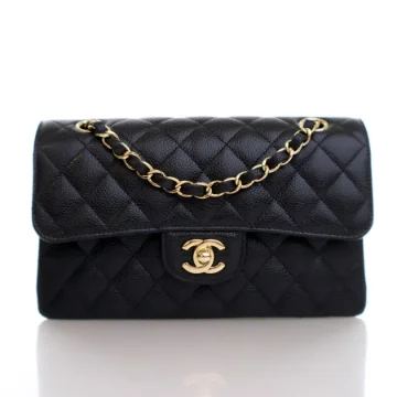 Chanel Small Black Caviar Classic Double Flap Bag