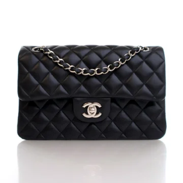 Chanel Small Black Lambskin Classic Double Flap Bag