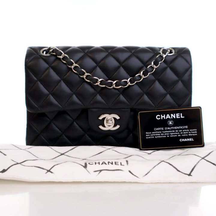 Chanel Small Black Lambskin Classic Double Flap Bag - Luxe Du Jour