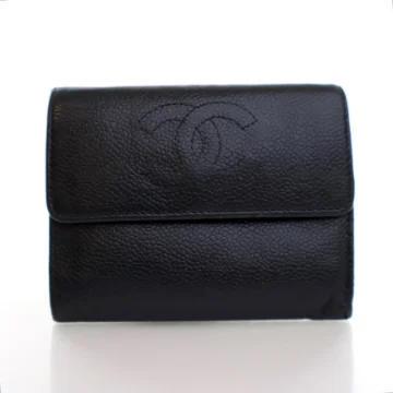 Chanel Vintage Black Caviar CC Timeless Wallet