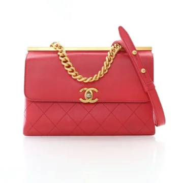 Chanel Small Red Lambskin Coco Luxe Flap Bag