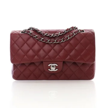 Chanel Medium Red Lambskin Classic Flap Bag