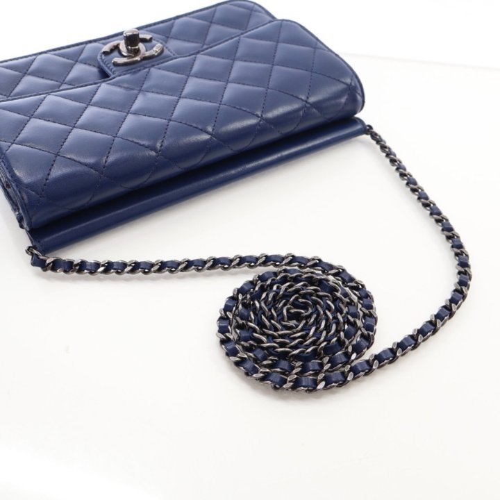 Chanel Navy Lambskin Crossing Times Flap Bag - Luxe Du Jour