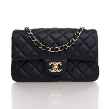 Chanel Mini Black Lambskin Classic Rectangular Flap Bag