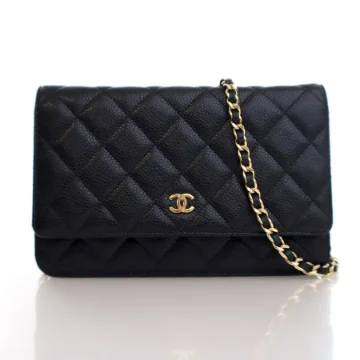 Chanel Black Caviar Classic Wallet On Chain (WOC)