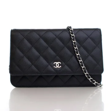 Chanel Black Caviar Classic Wallet On Chain (WOC)