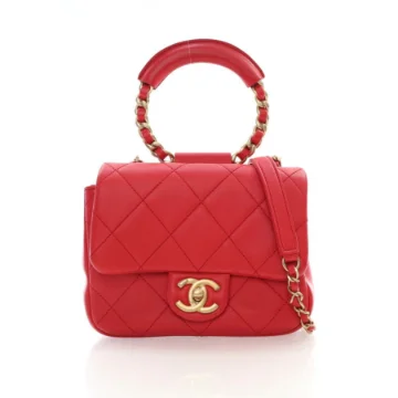 Chanel Mini Red Lambskin In The Loop Flap Bag