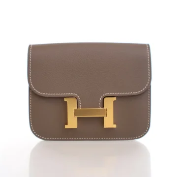 Hermes Etoupe Evercolor Constance Slim Wallet