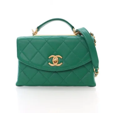 Chanel Mini Green Calfskin Trendy Spirit CC Flap Bag