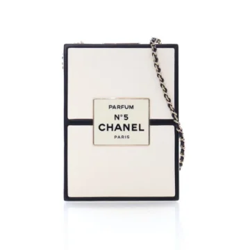 Chanel Calfskin No.5 Perfume Box Evening Clutch Bag