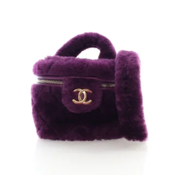 Chanel Small Shearling  Coconing Top Handle Vanity Case with Chain