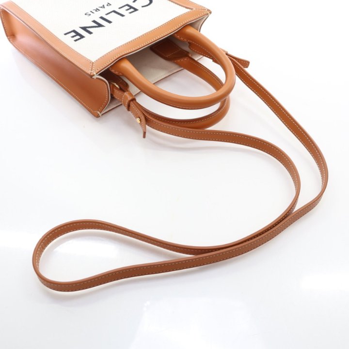 Celine Mini Canvas Logo Vertical Cabas Tote - Luxe Du Jour