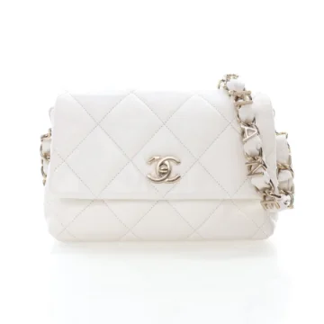 Chanel White Calfskin Letter Flap Bag
