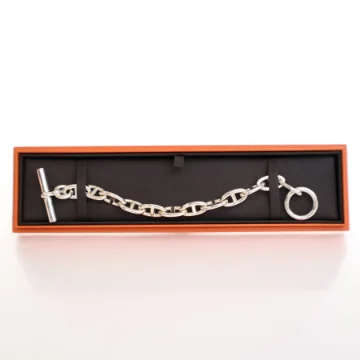 Hermes Large Model Sterling Silver Chaine D'Ancre Bracelet