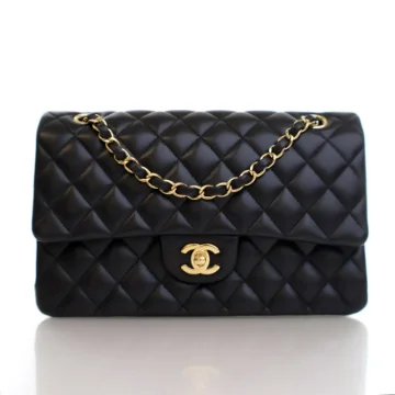 Chanel Medium Black Lambskin Classic Double Flap Bag