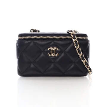 Chanel Black Lambskin Resin Elegant Chain Vanity