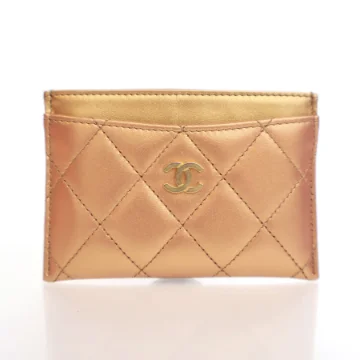 Chanel Gold Classic Lambskin Card Holder