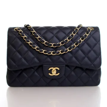 Chanel Jumbo Navy Caviar Classic Double Flap Bag