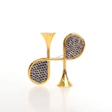 Hermes Lizard Cor H Brooch