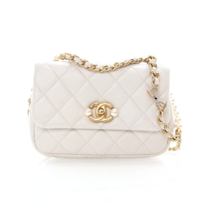 Chanel Mini Calfskin CC Pearl Section Flap Bag - Luxe Du Jour