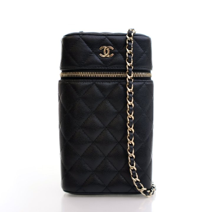 ショルダーバッグ・ポシェット × ヴィンテージ(中古) Chanel Caviar Chain Phone Holder Crossbody Bag Chanel Black Caviar Vanity Phone Holder With Chain - Luxe