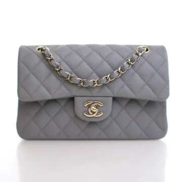 Chanel Small Grey Caviar Classic Double Flap Bag