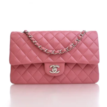 Chanel Medium Pink Lambskin Classic Double Flap Bag