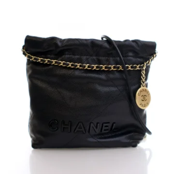 Chanel Mini Black Caviar 22 Hobo