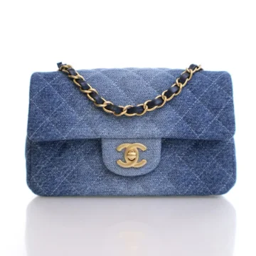 Chanel Mini Blue Denim Rectangular Classic Flap Bag