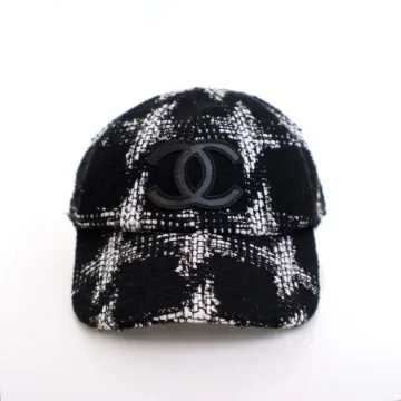 Chanel Black Tweed CC Baseball Cap