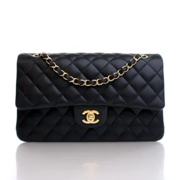 Chanel Medium Black Lambskin Classic Double Flap Bag